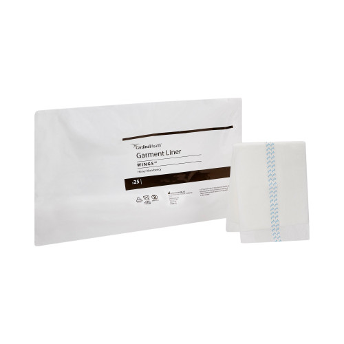 Wings Incontinence Liner 10 X 24 Inch Heavy Absorbency Polymer Core One Size Fits Most, 931B24, Bag of 24
