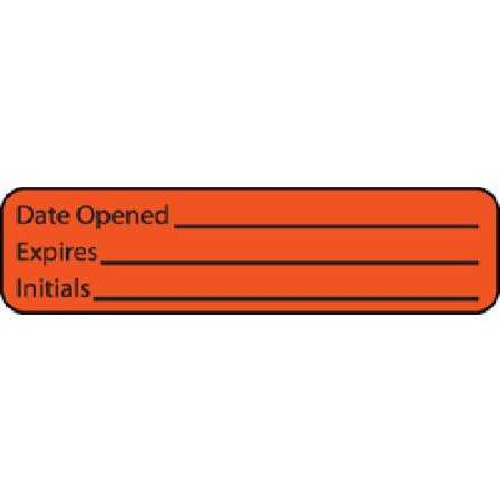 Pre-Printed / Write On Label MedVision® Advisory Label Orange Paper DATE OPENED____/EXPIRE___/Initials Black Quality Control Label 5/16 x 1-1/4 Inch MV01FO1939 Roll of 1 MV01FO1939 MedVision® 988229_RL
