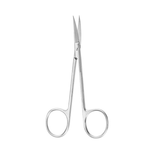 Iris Scissors McKesson Argent 4 Inch Length Surgical Grade Stainless Steel Finger Ring Handle Curved Sharp Tip / Sharp Tip 43-1-107 Pack of 1