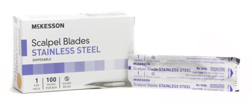 Surgical Blade McKesson Stainless Steel No. 11 Sterile Disposable Individually Wrapped 16-63611 Box of 100