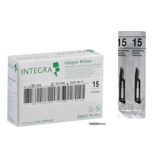 Miltex Surgical Blade Surgical Stainless Steel Size 15 Sterile Disposable 4-315 Box/100 4-315 INTEGRA YORK PA (MILTEX) 212440_BX