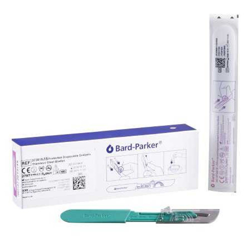 Bard-Parker Safety Scalpel Conventional Size 15 Stainless Steel / Plastic Sterile Disposable 372615 Box/10 372615 ASPEN SURGICAL 419878_BX Bard-Parker Safety Scalpel Conventional Size 15 Stainless Steel / Plastic Sterile Disposable 372615 Box/10 372615 ASPEN SURGICAL 419878_BX