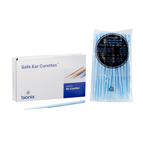 Ear Curette InfantScoop 6'' Length Round Handle 2 mm Tip Straight Oval Cup Tip 4888 Box of 50