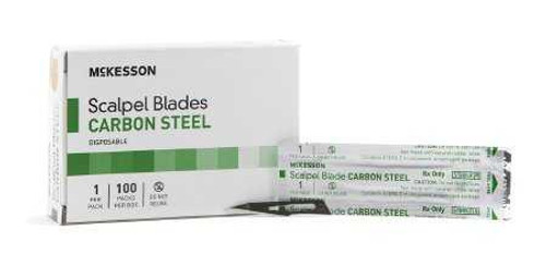 Surgical Blade McKesson Brand Carbon Steel No. 11 Sterile Disposable Individually Wrapped 1633 Box of 1 1633 McKesson Brand 862331_BX