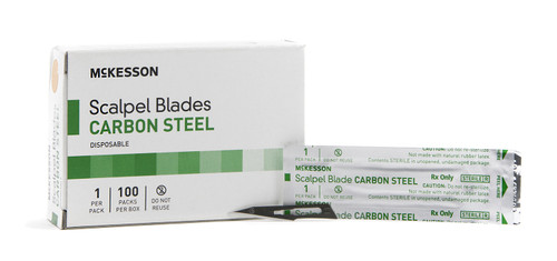 Surgical Blade McKesson Carbon Steel No. 11 Sterile Disposable Individually Wrapped 1633 Box of 1