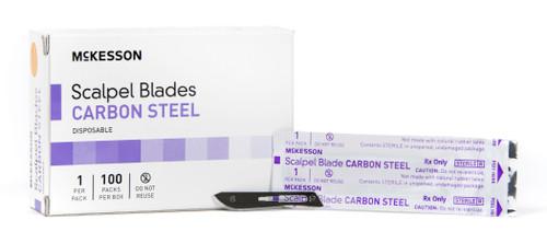 Surgical Blade McKesson Carbon Steel No. 10 Sterile Disposable Individually Wrapped 16-63710 Box of 100