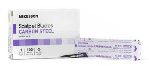 McKesson Brand Surgical Blade Carbon Steel Size 11 Sterile Disposable 16-63711 Box/100 16-63711 MCK BRAND 1029071_BX