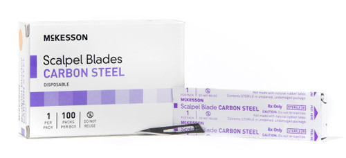 Surgical Blade McKesson Carbon Steel No. 11 Sterile Disposable Individually Wrapped 16-63711 Box of 100