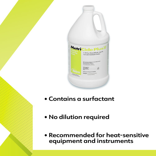MetriCide Plus 30 Glutaraldehyde High-Level Disinfectant Activation Required Liquid 1 gal. Jug Reusable, 10-3200, Gallon of 1