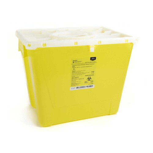Sharps Container McKesson Prevent 13.5H X 17.3W X 13L Inch 8 Gallon Yellow - Chemo 2258 Each/1 2258 MCK BRAND 854427_EA