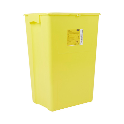 McKesson Prevent Chemotherapy Waste Container Yellow Base 24-3/5 H X 17-3/10 W X 13 L Inch Vertical Entry 18 Gallon, 2260, Case of 7