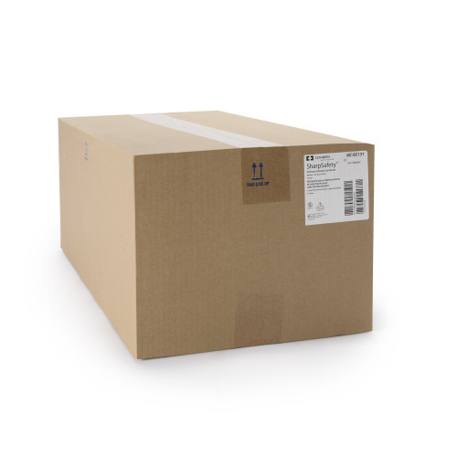 In-Room Sharps Container Translucent Red Base 11 H X 10-3/4 W X 4-3/4 D Inch Horizontal Entry 1.25 Gallon, 85131, Pack of 1