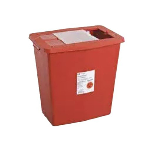 SharpSafety Sharps Container Red Base 18-3/4 H X 18-1/4 W X 12-3/4 D Inch Vertical Entry 12 Gallon, 8935, Pack of 1