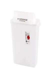 SharpStar In-Room Sharps Container Translucent 16-1/2 H X 13-3/4 W X 6 D Inch Horizontal Entry 3 Gallon, 8536SA, Pack of 1
