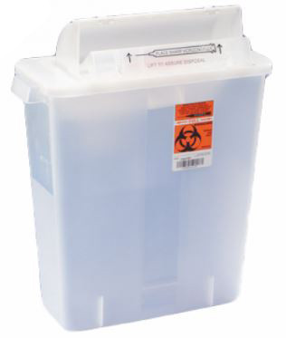 SharpStar in-Room Sharps Container Translucent 16.5 H x 13.75 W x 6 D in, 3 gal., 8536SA, Pack of 1