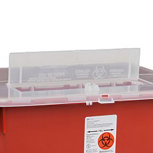 Monoject Sharps Container Red Base 21-1/2 H X 15-1/2 W X 12 D Inch Horizontal Entry 10 Gallon, 31143665, Case of 6
