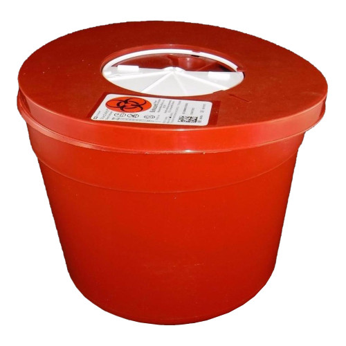 SharpSafety Sharps Container Red Base 6-3/4 H X 8-3/4 D Inch Vertical Entry 1.25 Gallon, 8950SA, Pack of 1