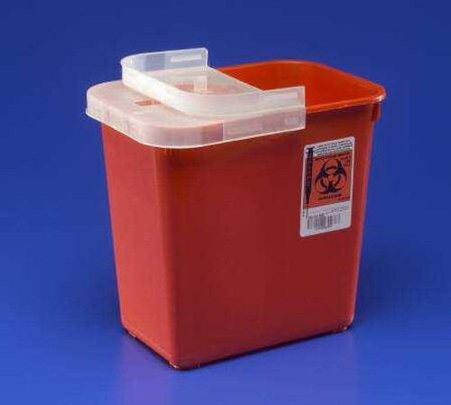 Multi-purpose Sharps Container SharpSafety 1-Piece 10H X 10.5W X 7.25D Inch 2 Gallon Red Base Hinged Lid 8990SA Each/1 8990SA KENDALL HEALTHCARE PROD INC. 160783_EA Multi-purpose Sharps Container SharpSafety 1-Piece 10H X 10.5W X 7.25D Inch 2 Gallon Red Base Hinged Lid 8990SA Each/1 8990SA KENDALL HEALTHCARE PROD INC. 160783_EA
