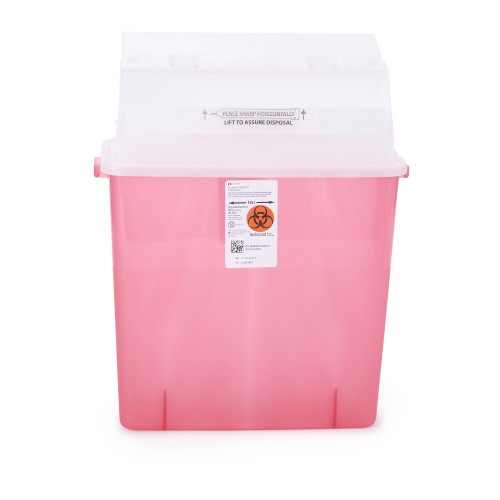 GatorGuard In-Room Sharps Container Translucent Red Base 20-1/2 H X 14 W X 6 D Inch Horizontal Entry 3 Gallon, 31314886, Case of 12
