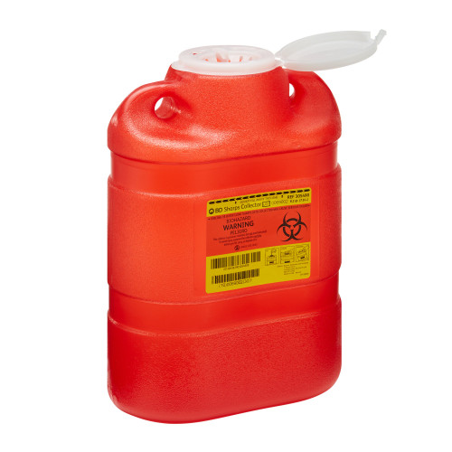 BD Sharps Container Red Base 13-2/5 H X 9-2/5 W X 5-3/10 D Inch Vertical Entry 2.05 Gallon, 305490, Case of 12