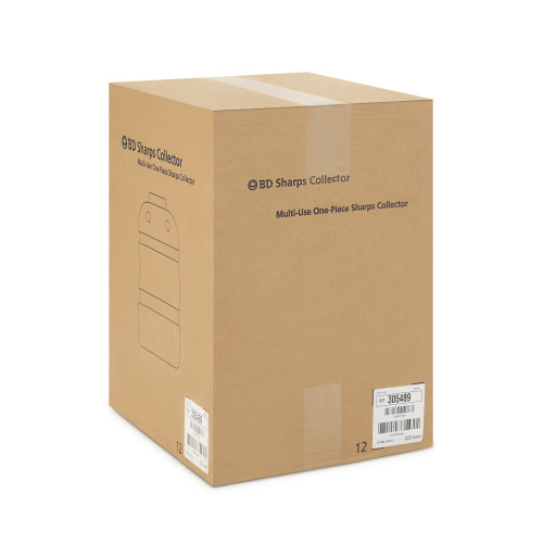 BD Sharps Container Red Base 11-1/2 H X 9-2/5 W X 5-3/10 D Inch Vertical Entry 1.725 Gallon, 305489, Case of 12