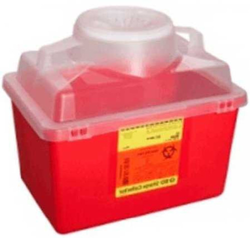 Sharps Container BD™ Red Base 11-1/2 H x 12-4/5 W x 8-4/5 D Inch Vertical Entry 3.5 Gallon 305464 Pack of 1 305464 BD™ 188054_EA