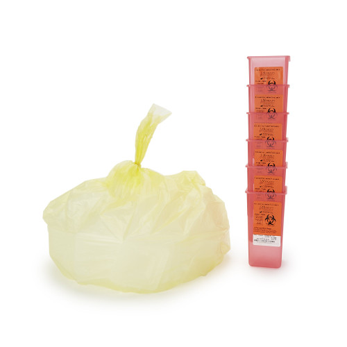 Sharps Sharps Container Translucent Red Base 7 H X 3-1/2 W X 3-1/2 D Inch Vertical Entry 0.25 Gallon, 8702T, Case of 72