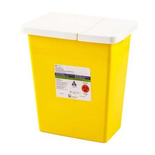 Chemotherapy Sharps Container SharpSafety 1-Piece 17.5H X 15.5W X 11D Inch 8 Gallon Yellow Base Hinged Lid 8985 Each/1 8985 KENDALL HEALTHCARE PROD INC. 178538_EA Chemotherapy Sharps Container SharpSafety 1-Piece 17.5H X 15.5W X 11D Inch 8 Gallon Yellow Base Hinged Lid 8985 Each/1 8985 KENDALL HEALTHCARE PROD INC. 178538_EA