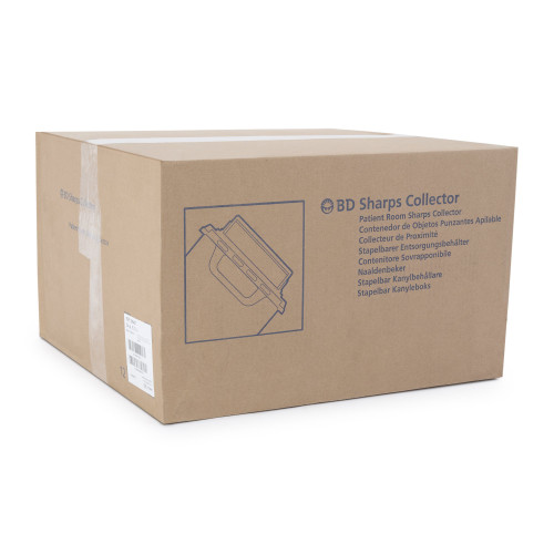 BD Sharps Container Translucent White Base 12 H X 12 W X 4-4/5 D Inch Horizontal Entry 1.35 Gallon, 305427, Pack of 1