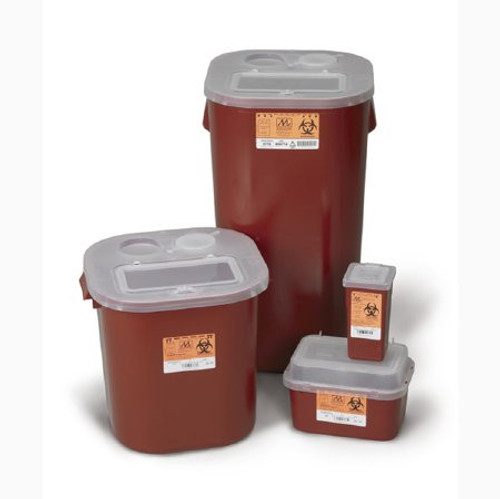 Sharps Container Sharps  Red Base 5 H x 10 W x 7 D Inch Horizontal Entry 1 Gallon 8703 Pack of 1