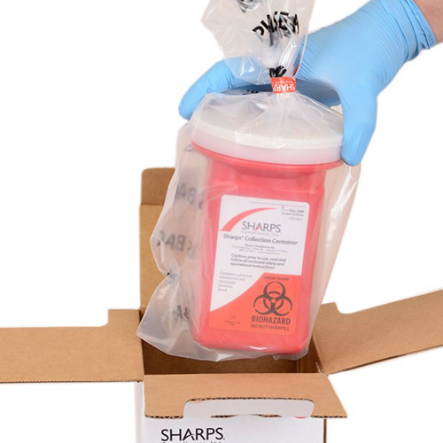 Sharps Recovery System Mailback Sharps Container Red Base 4-1/2 L X 4-1/2 W X 7 H Inch Vertical Entry 0.25 Gallon, 10100-012, Pack of 1