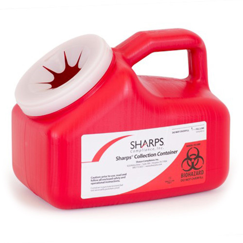 Mail System Pro-Tec Mailback Sharps Container Red Base 9 L X 6 W X 7-1/2 H Inch Vertical Entry 1 Gallon, 11000-018, Case of 18