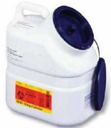 Pharmaceutical Waste Container Jug 3 Gallon White Base Blue Plug Cap 305633 Case/12 305633 BECTON-DICKINSON 500105_CS