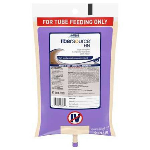 Tube Feeding Formula Fibersource HN 1000 mL Bag Ready to Hang Adult 18580100 Case/6 18580100 NESTLE'HEALTHCARE NUTRITION 693718_CS