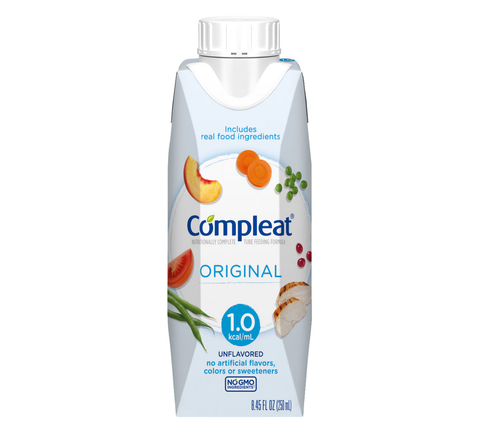 Compleat Original 1.0 Tube Feeding Formula, Real Food Ingredients, Unflavored, 8.45 oz per Bottle, Case of 24 Bottles