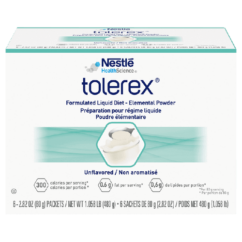 Oral Supplement Tolerex Unflavored Powder 2.82 oz. Individual Packet 10043900458059 Case of 60 Oral Supplement Tolerex Unflavored Powder 2.82 oz. Individual Packet 10043900458059 Case of 60