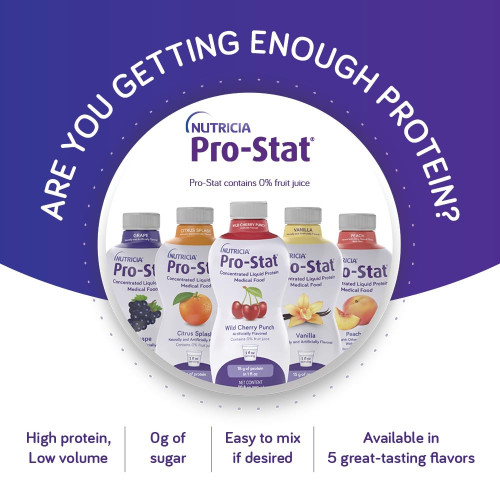 Pro-Stat Concentrated Liquid Protein, 15g Hydrolyzed Collagen Protein, Sugar Free, Grape Flavor, 100 Calories, 30 oz., Bottle of 1