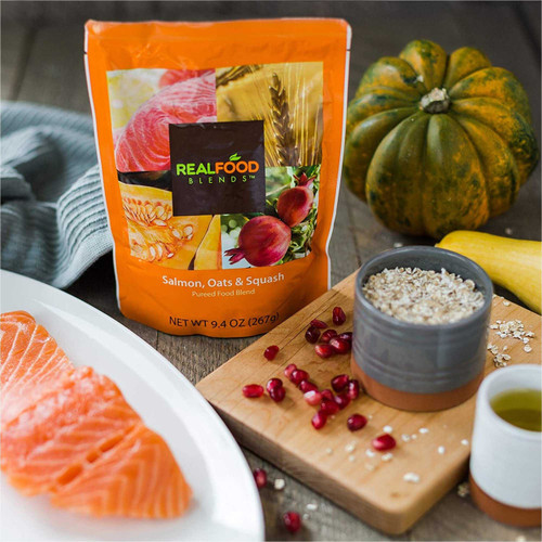 Tube Feeding Formula Real Food Blends® Salmon / Oats / Squash Flavor Liquid 9.4 oz. Pouch 176987 Pack of 1 49747 Real Food Blends® 979851_EA