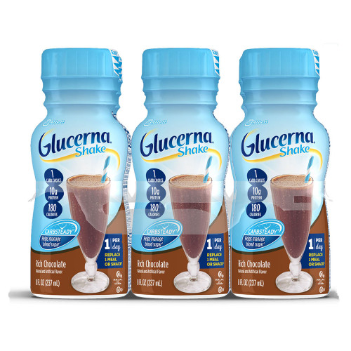Glucerna Original Shake Oral Supplement Rich Chocolate Flavor Liquid 8 oz. Bottle, 57804, Case of 24
