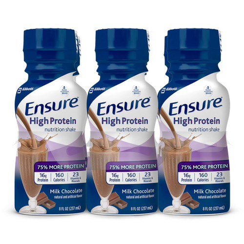 Ensure High Protein Shake Oral Supplement Milk Chocolate Flavor Liquid 8 oz. Bottle, 64115, Pack of 1