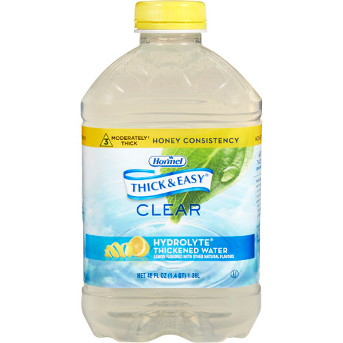 Thickened Water Thick & Easy Hydrolyte 46 oz. Bottle Lemon Flavor Liquid IDDSI Level 3 Moderately Thick/Liquidized 27076 Case of 6