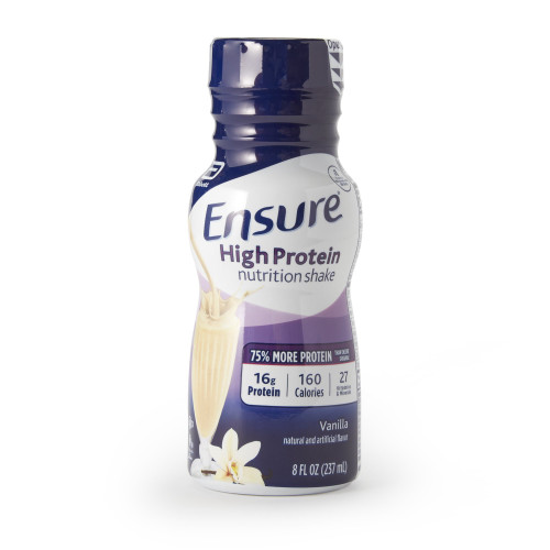 Ensure High Protein Shake Oral Supplement Vanilla Flavor Liquid 8 oz. Bottle, 64117, Pack of 1