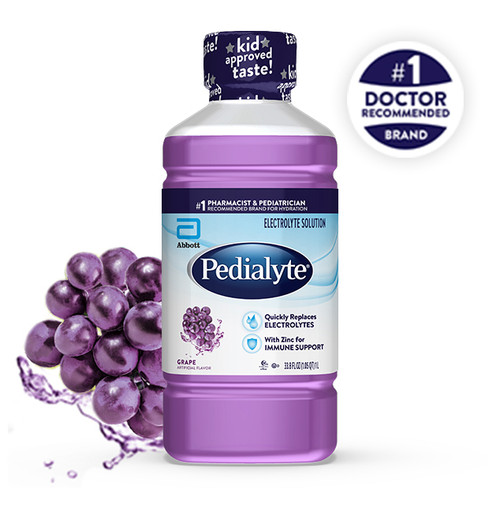 Oral Electrolyte Solution Pedialyte Classic Grape Flavor 33.8 oz. Electrolyte 00240 Case of 8 Oral Electrolyte Solution Pedialyte Classic Grape Flavor 33.8 oz. Electrolyte 00240 Case of 8