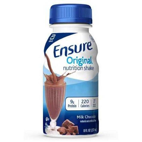 Oral Supplement Ensure Original Chocolate 8 oz. Bottle Ready to Use 57231 Case/24 57231 ABBOTT NUTRITION 649270_CS
