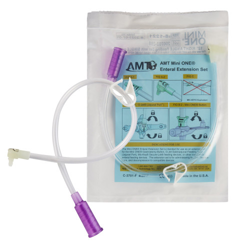 Mini ONE Bolus Enteral Feeding Extension Tube Set 12 Inch, Purple, 8-1221, Box of 10