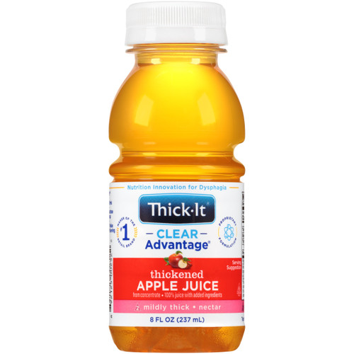 Thickened Beverage Thick-It Clear Advantage 8 oz. Bottle Apple Flavor Liquid IDDSI Level 2 Mildly Thick B455-L9044 Pack of 1