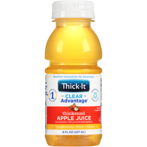 Thickened Beverage Thick-It Clear Advantage 8 oz. Bottle Apple Flavor Liquid IDDSI Level 3 Moderately Thick/Liquidized B457-L9044 Pack of 1