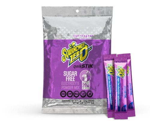Electrolyte Replenishment Drink Mix Sqwincher Quik Stik Zero Grape Flavor 11 oz. X432-M2600 Pack/50 X432-M2600 PRECISION FOODS INC 1057738_PK