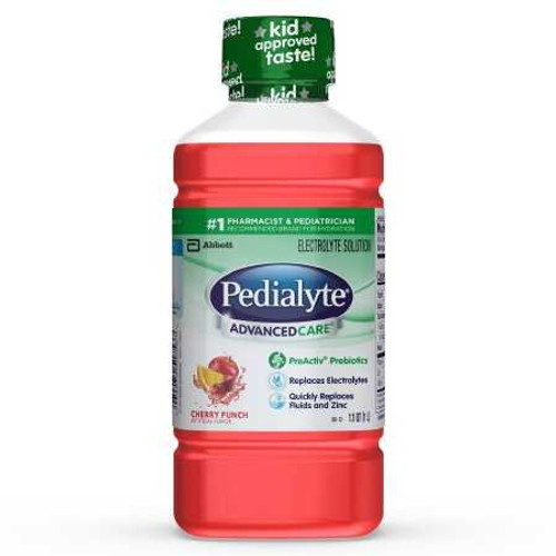 Pediatric Oral Electrolyte Solution Pedialyte AdvancedCare Cherry Punch 1 Liter Bottle Ready to Use 63057 Each/1 63057 ABBOTT NUTRITION 1028259_EA Pediatric Oral Electrolyte Solution Pedialyte AdvancedCare Cherry Punch 1 Liter Bottle Ready to Use 63057 Each/1 63057 ABBOTT NUTRITION 1028259_EA