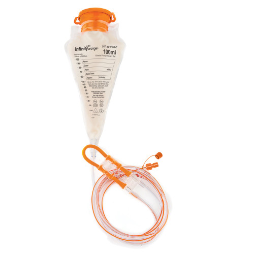 Infinity Orange Enteral Feeding Pump Bag Set with ENFit Connector 100 mL Silicone NonSterile ENFit Connector, INF0100-E, Case of 30